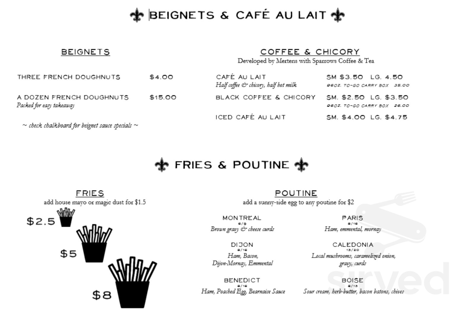 Cafe Mertens menu in Grand Rapids, Michigan, USA