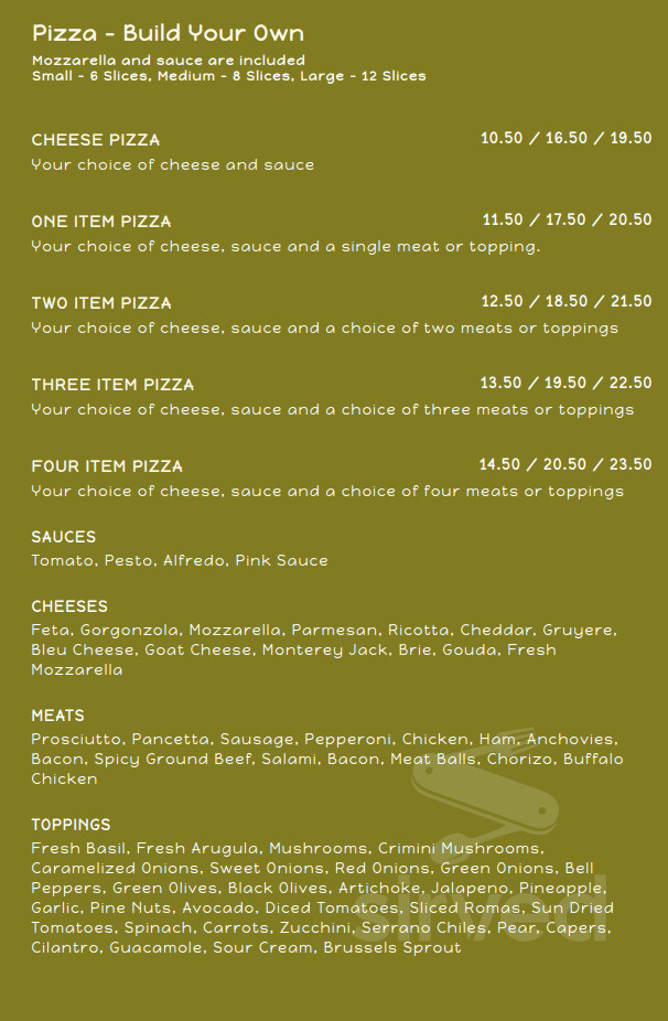 Olive Branch menu in Costa Mesa, California