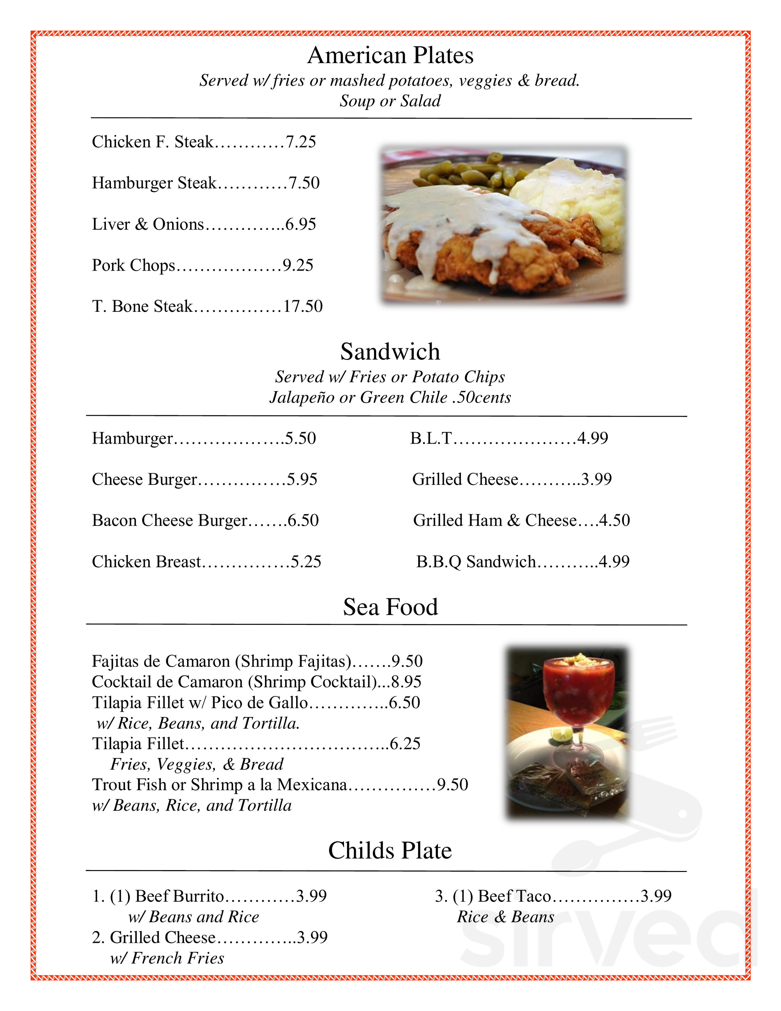 Benjis Restaurant menu in Deming, New Mexico, USA