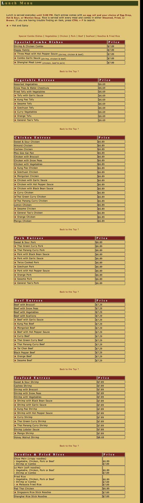 Jasmine Garden menu in Monument, Colorado, USA