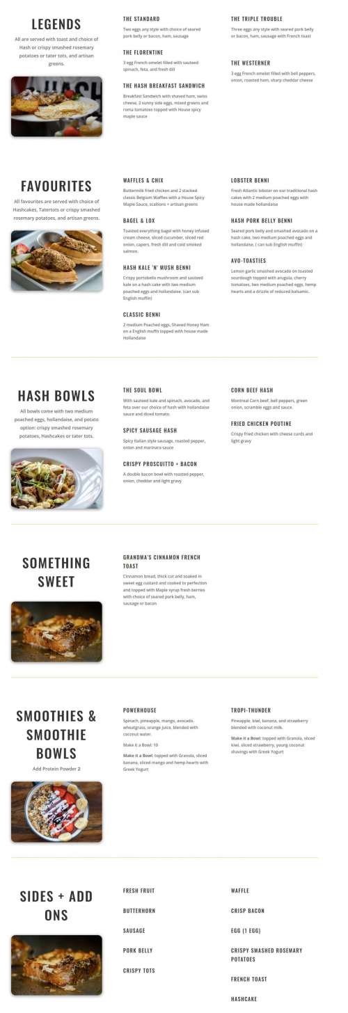 Hash Breakfast Eatery menu in Red Deer Alberta Canada Hash Breakfast Eatery menu in Red Deer Alberta Canada
