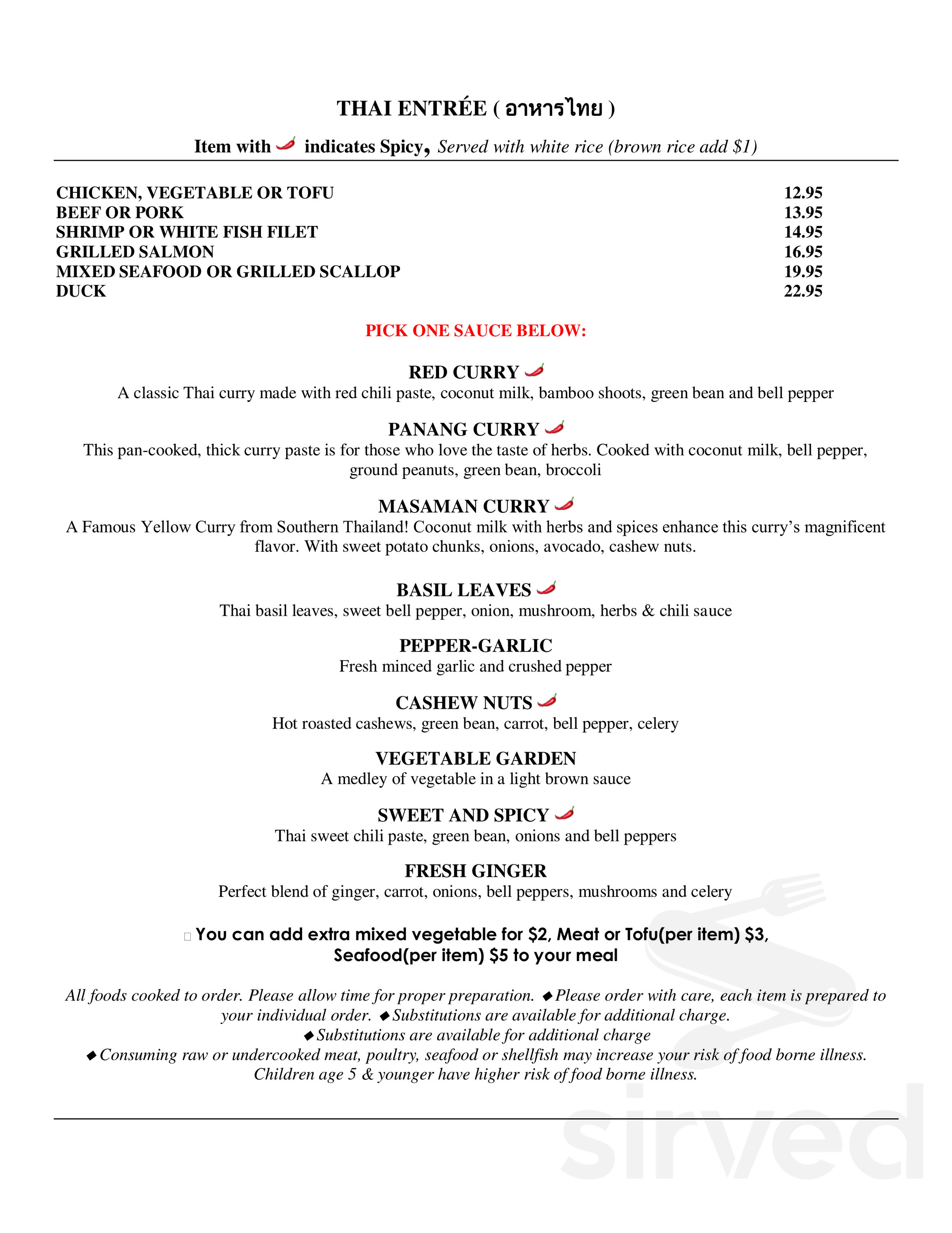 Nana Sushi-Thai menu in Coconut Creek, Florida, USA