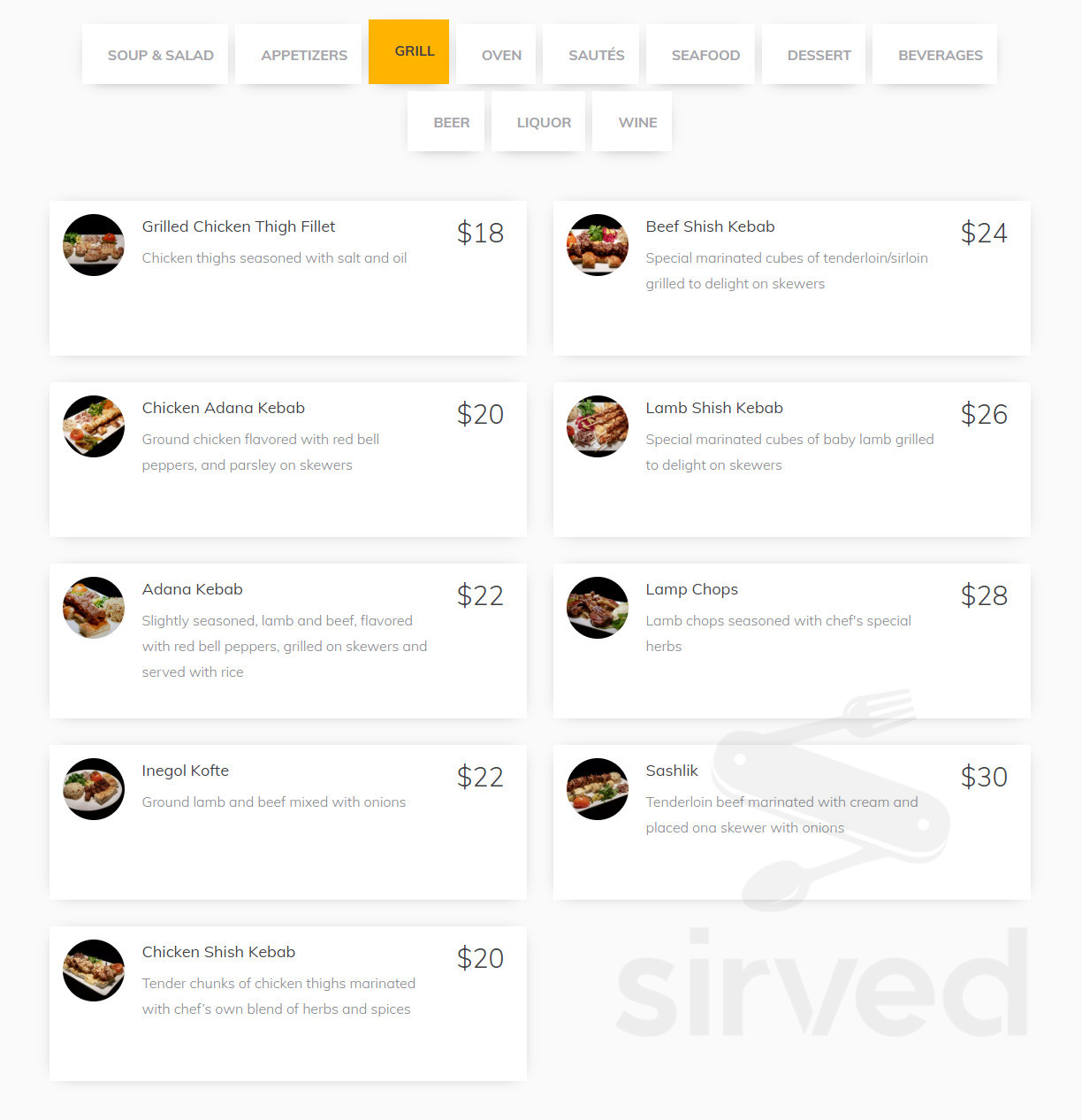 meetpoint menu in Waterloo, Ontario, Canada