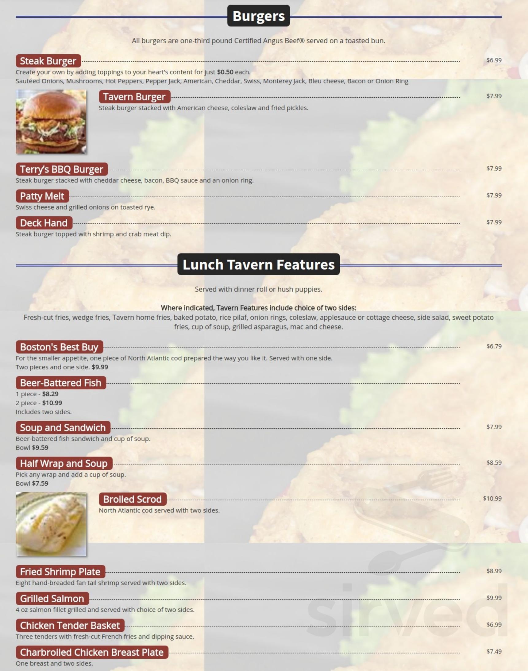 Tim's Tavern menu in Canton, Ohio, USA