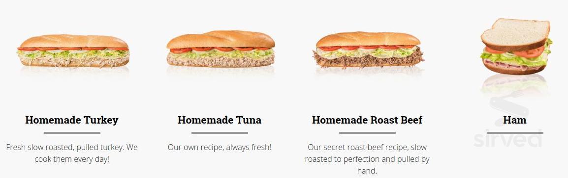 Capriotti's Sandwich Shop menu in Annapolis, Maryland, USA