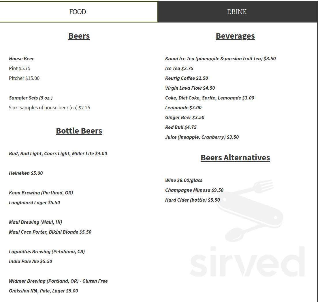 Kauai Island Brewing Company menus in Eleele, Hawaii, United States