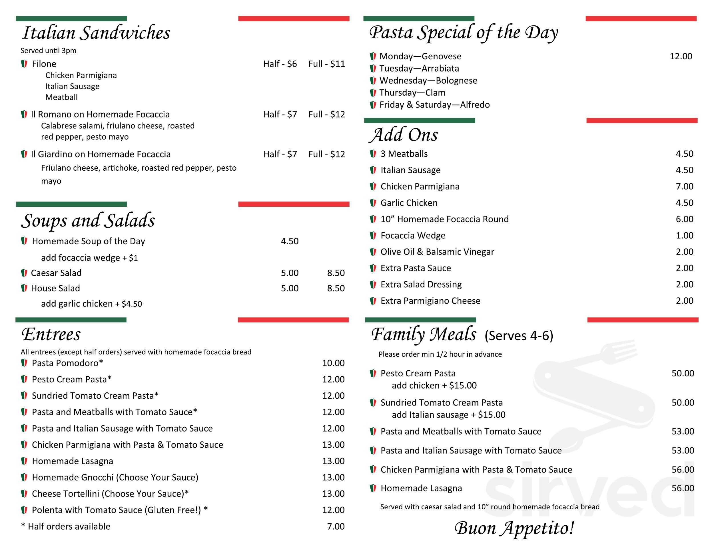 JenAlio's menu in Vernon, British Columbia