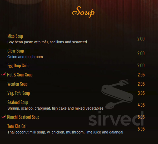 Osaka Asian Restaurant menu in Wooster, Ohio, USA