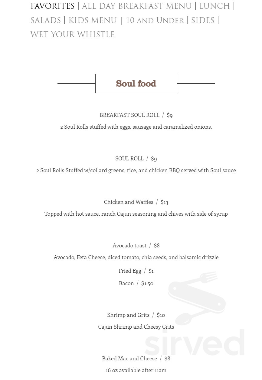 Cafe 301 menu in Columbia, Pennsylvania