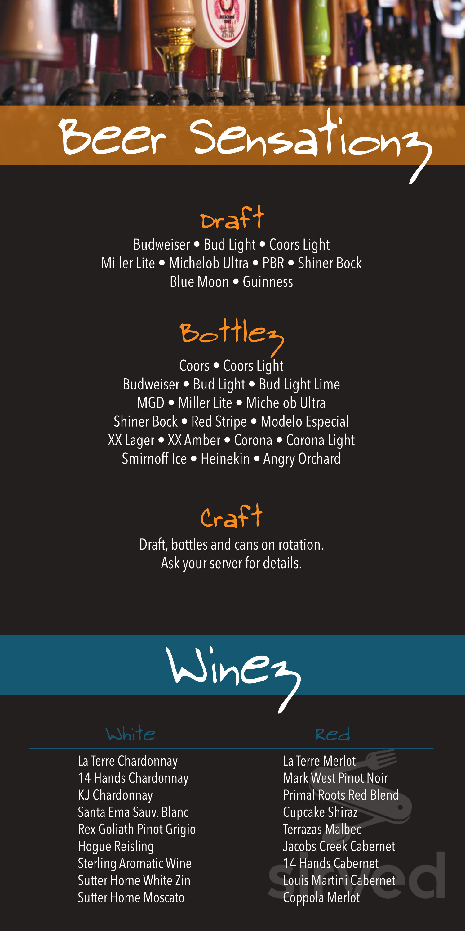 Shenaniganz Entertainment Center menus in Rockwall, Texas, United States