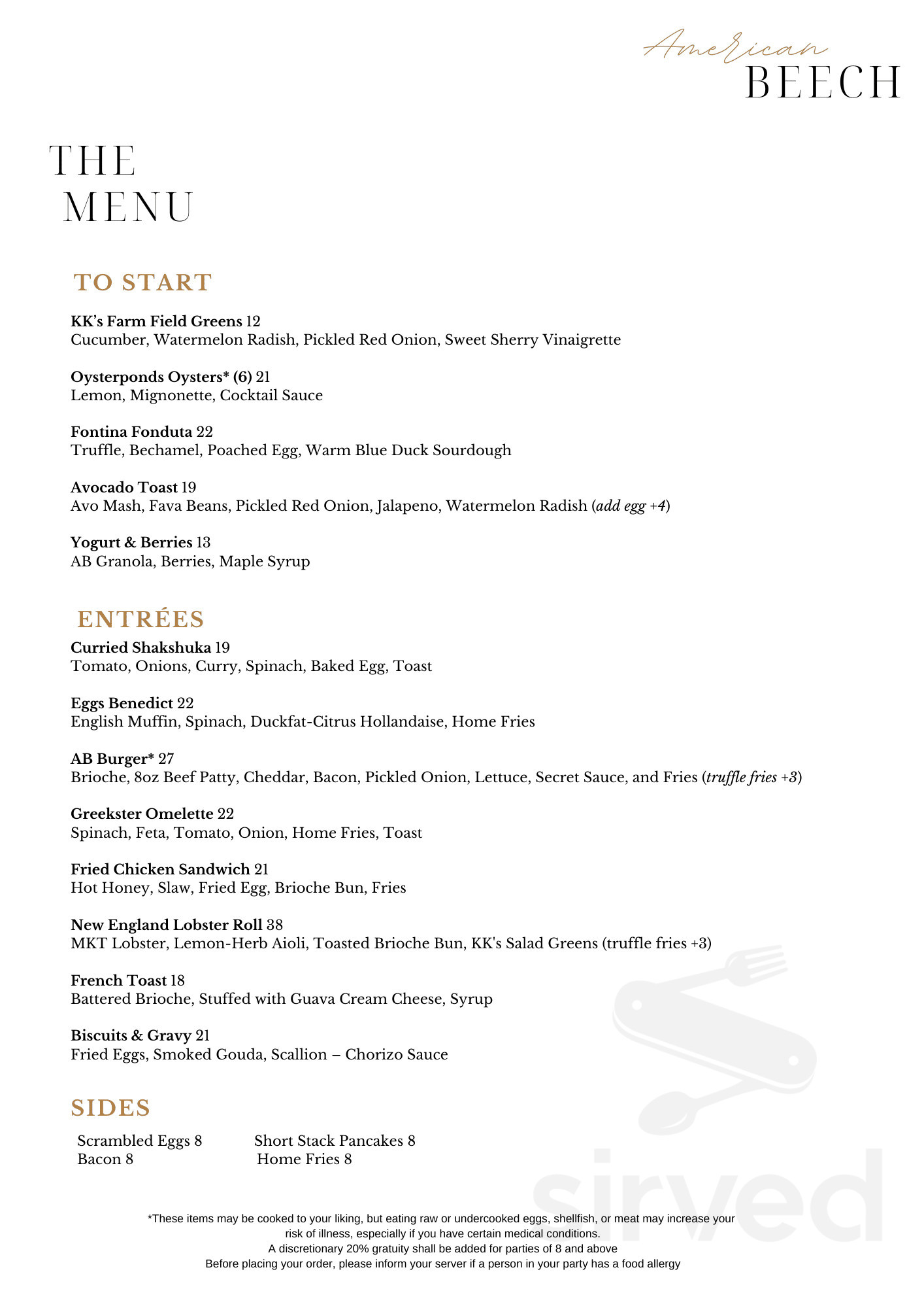 Black Llama Cocktail & Oyster Bar menu in Greenport, New York, USA