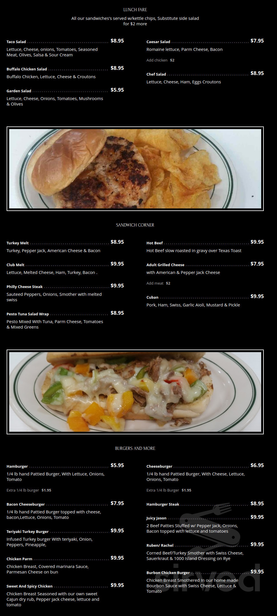 The Place menu in St Cloud, Minnesota, USA