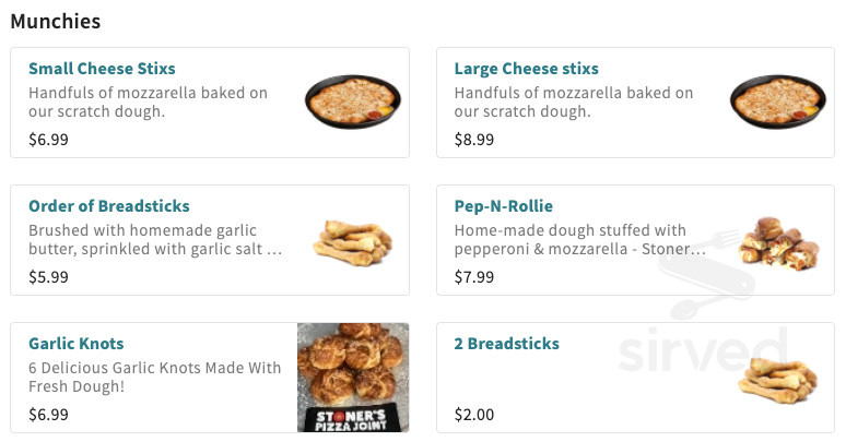 Stoner's Pizza Joint menu in Waycross, Georgia, USA