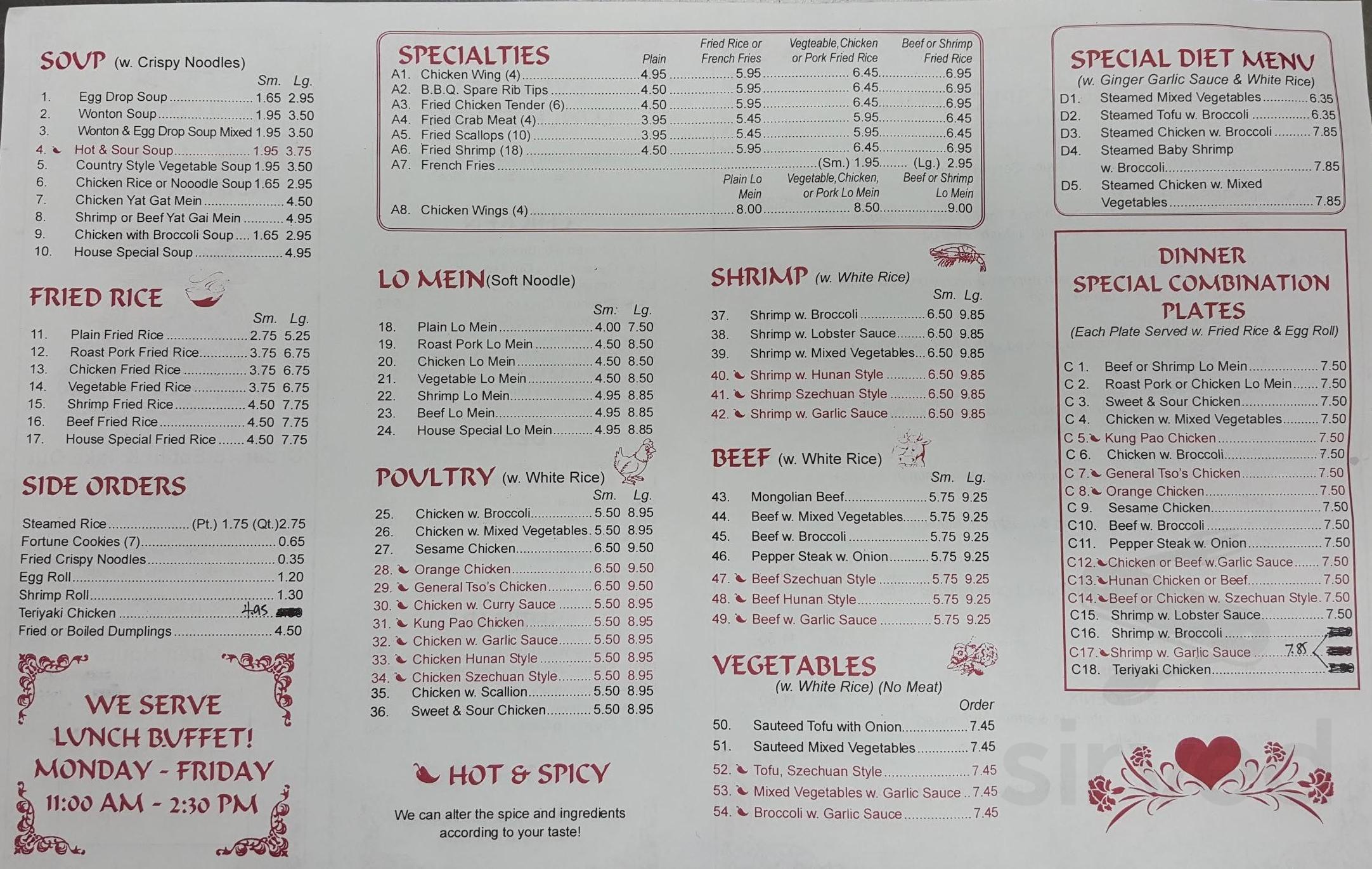 East Garden Chinese Restaurant Menu Delilah Wray   5c6ba3226e96b 