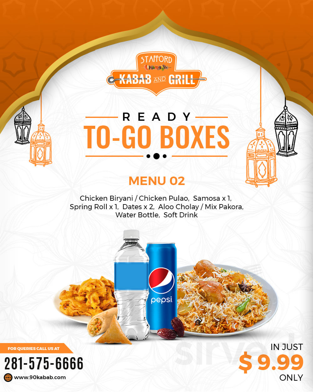 Menu Stafford TX's Stafford Kabab and Grill Sirved