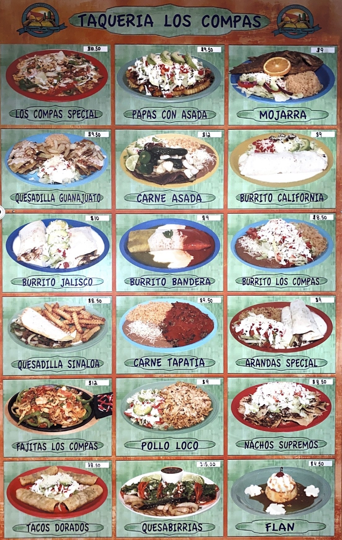 Menu - Carthage MO's Taqueria Los Compas | Sirved