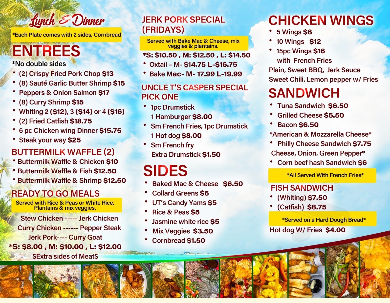 Uncle T's Life Of The Caribbean Restaurant menu in Waterbury ...