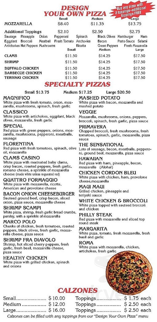 Petrillo's Pizza Pub & Grill menu in Madison, Connecticut