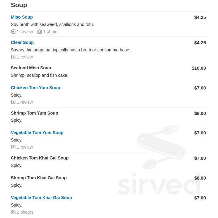 MOCA Asian Cuisine menu in Riverview, Florida, USA