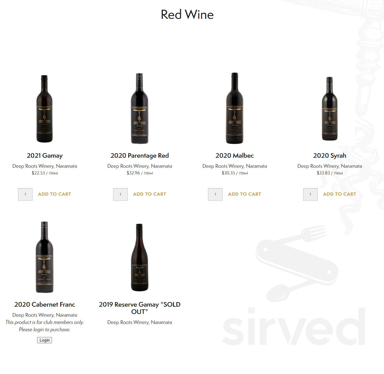 Deep Roots Bali Menu Menu for Deep Roots Winery in Naramata, BC | Sirved