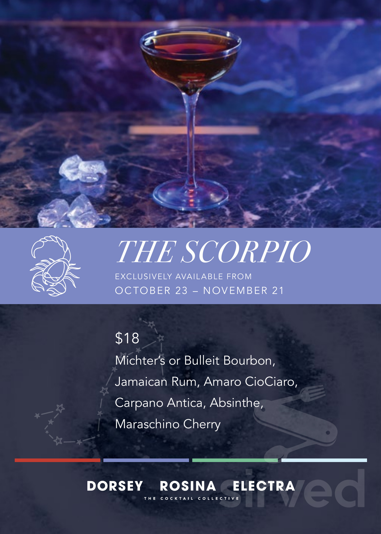 The Dorsey Cocktail Bar Menu In Las Vegas Nevada USA