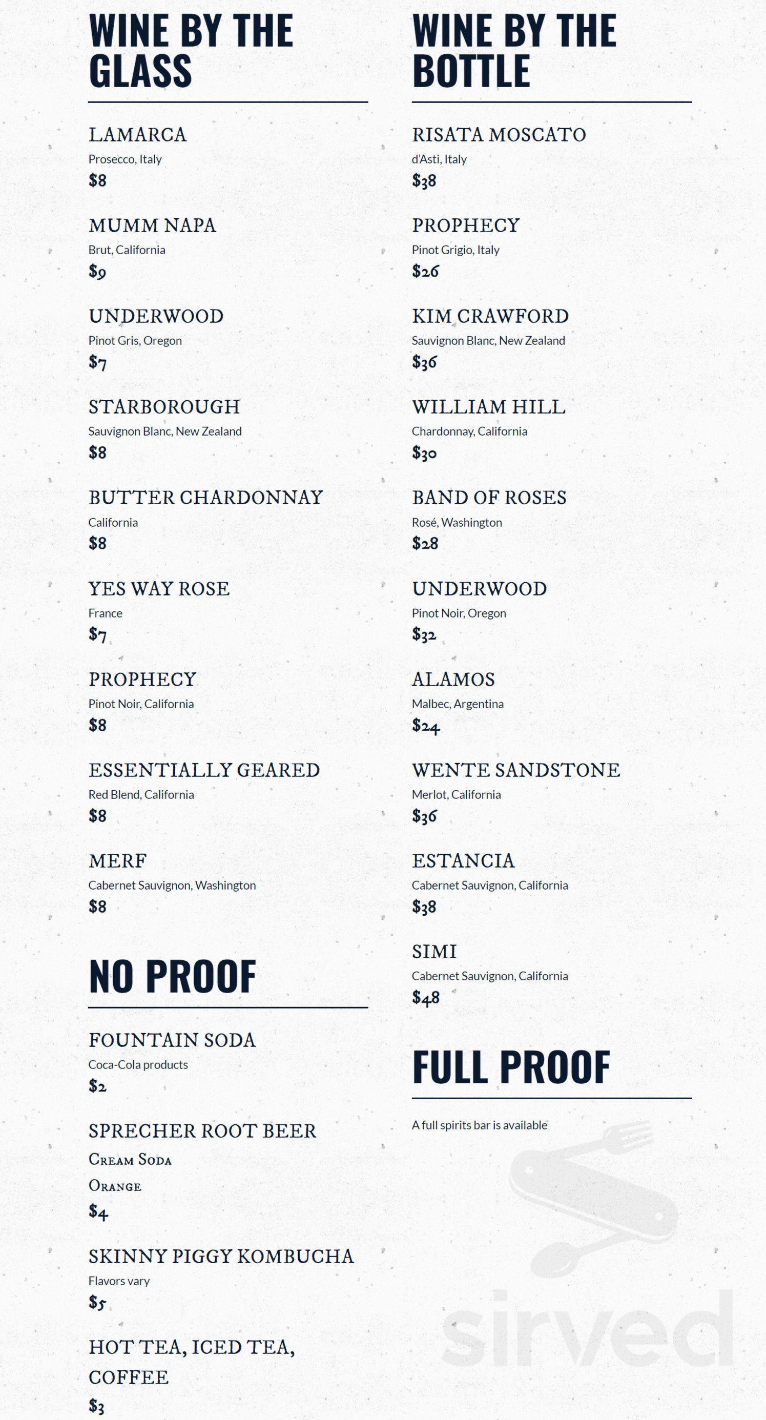 Dead Low Brewing menu in Cincinnati, Ohio, USA