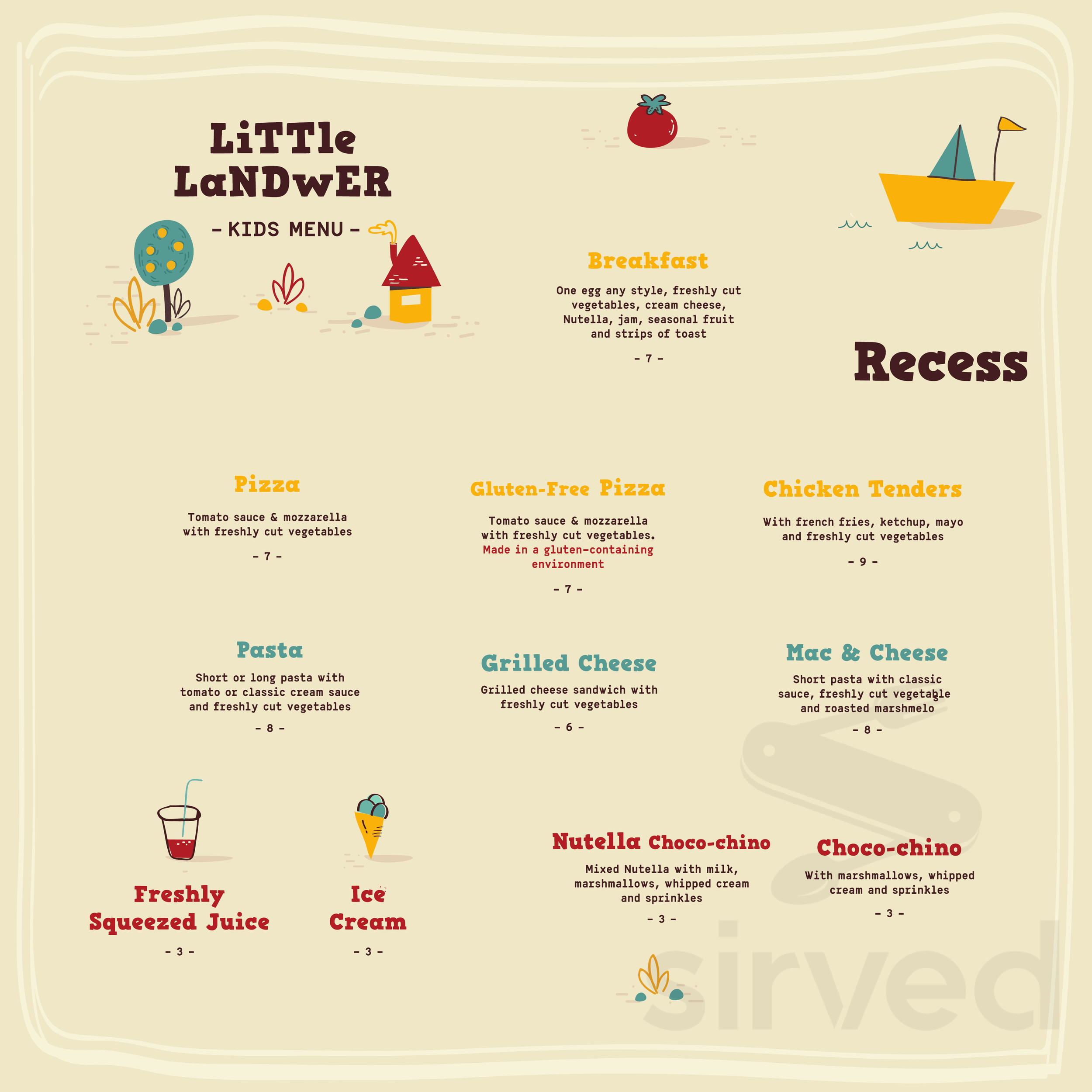 Menu - Boston MA's Cafe Landwer | Sirved