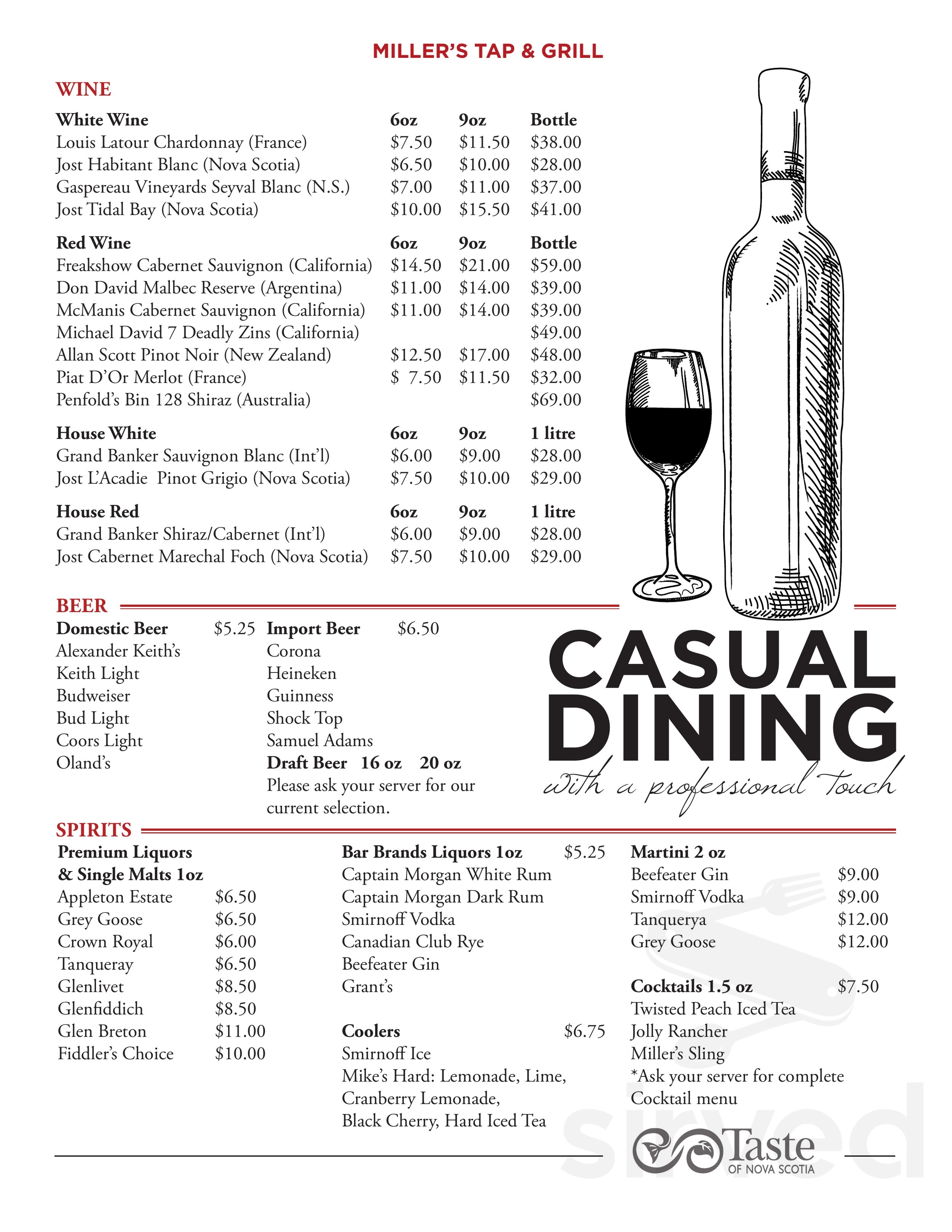 Menu for Maritime Inn Antigonish in Antigonish, NS | Sirved