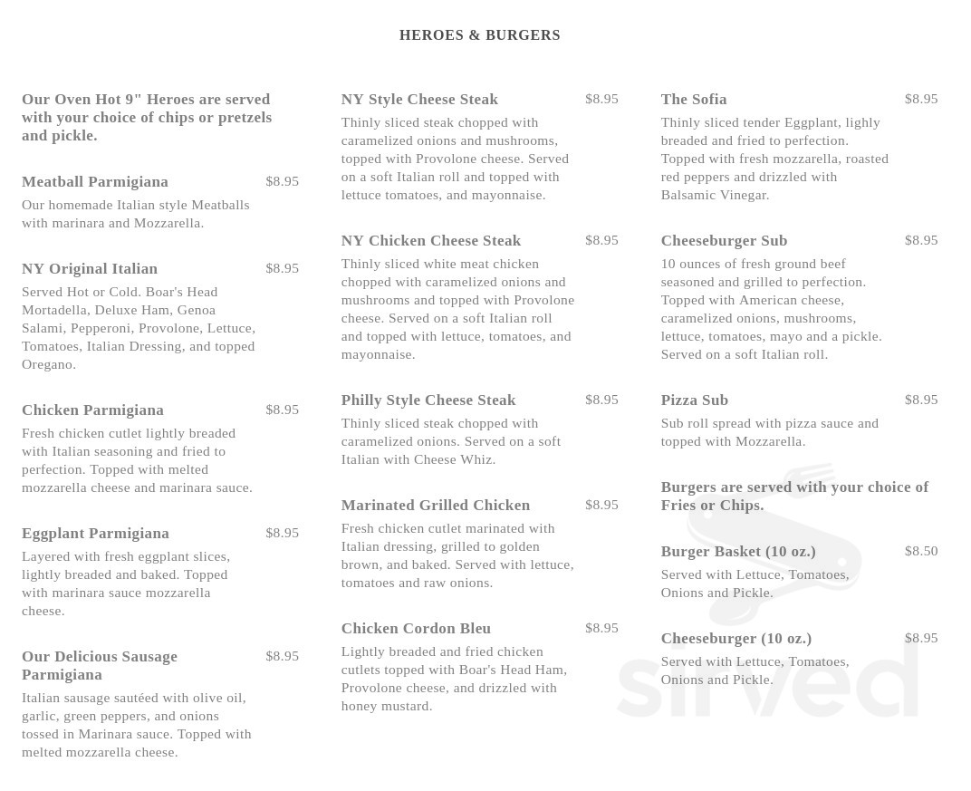 Brookside's Pizzeria menus in Owings Mills, Maryland, United States