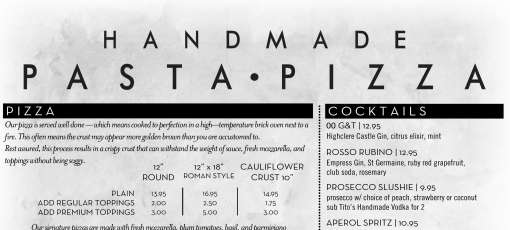 Pastaio Handmade Pasta & Pizza Palm City Menu