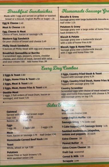 Nana's Country Kitchen menu in Towanda, Pennsylvania, USA