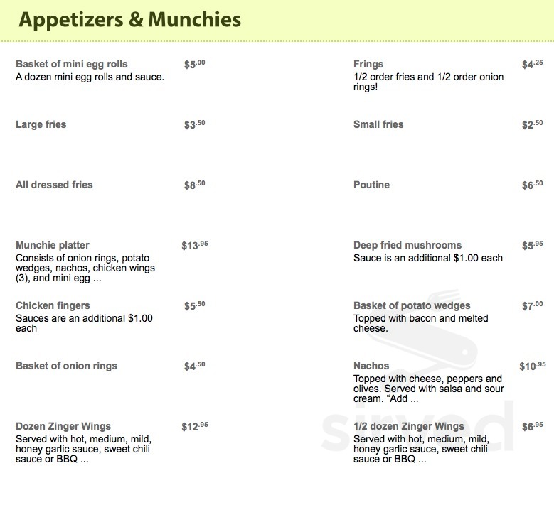 Peakes Tee menu in Mount Stewart, Prince Edward Island, Canada