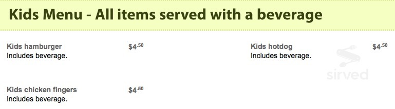 Peakes Tee menu in Mount Stewart, Prince Edward Island, Canada