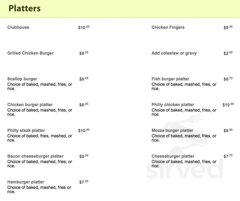 Peakes Tee menus in Mount Stewart, Prince Edward Island, Canada