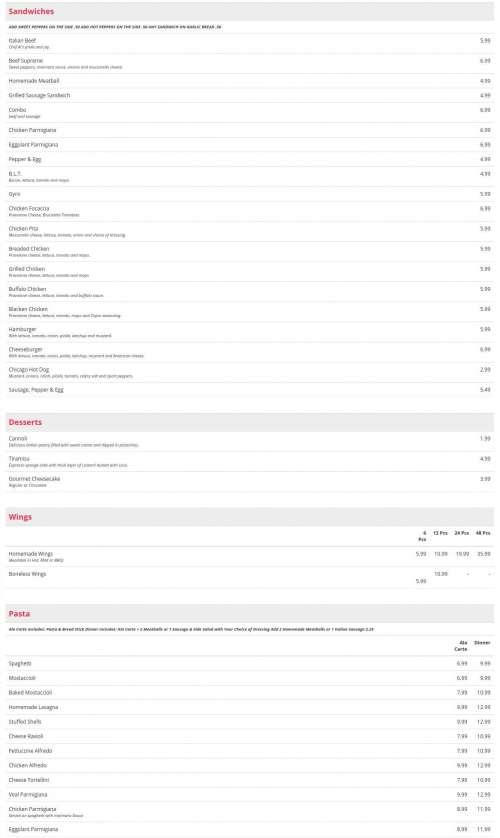 Alfredo's Pizza & Pasta menu in Lake in the Hills, Illinois, USA