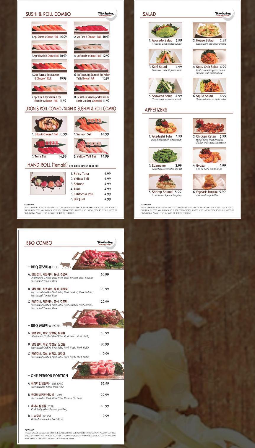 Yokohama japanese restaurant menu in montgomery alabama usa