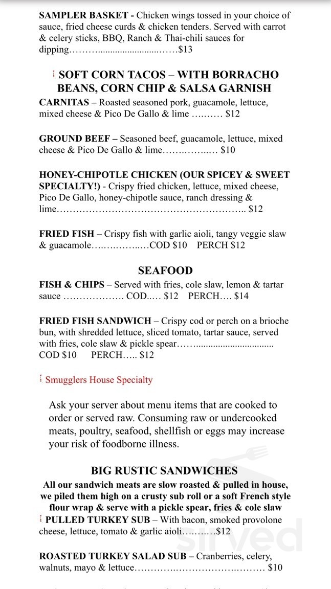 Smuggler's Run Wyandotte menus in Wyandotte, Michigan, United States