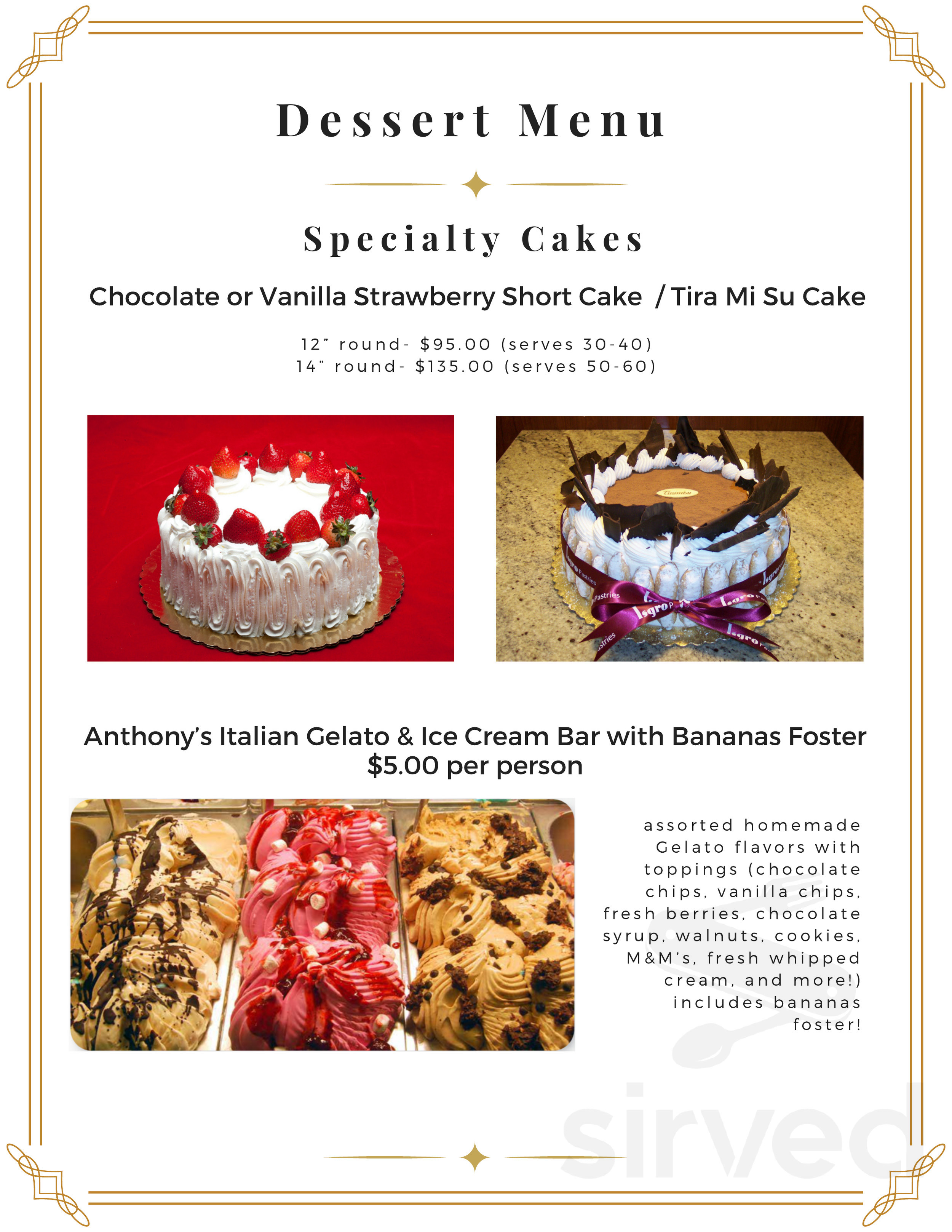 Anthony's Caterers menu in Philadelphia, Pennsylvania, USA