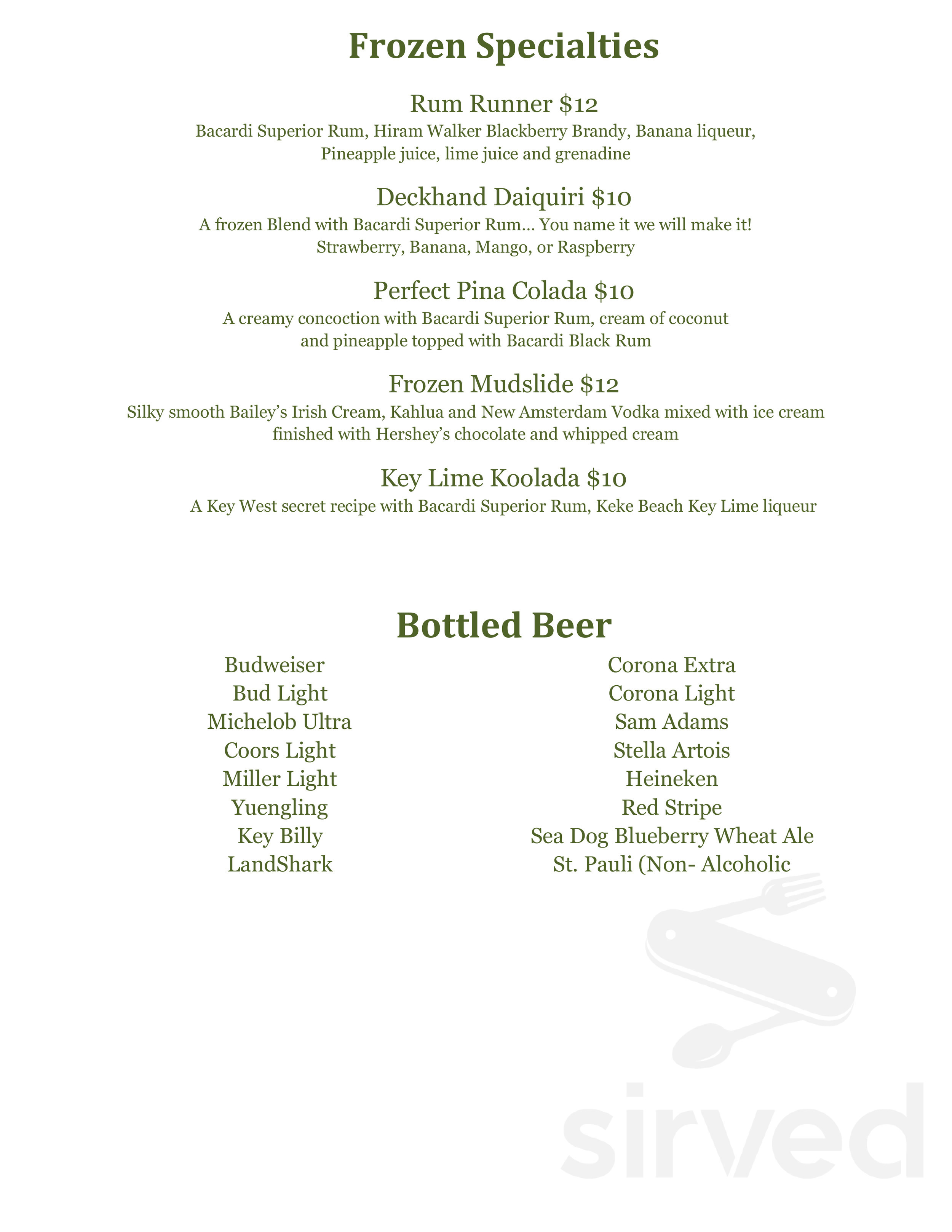 Menu - Key West FL's Bistro 245 | Sirved