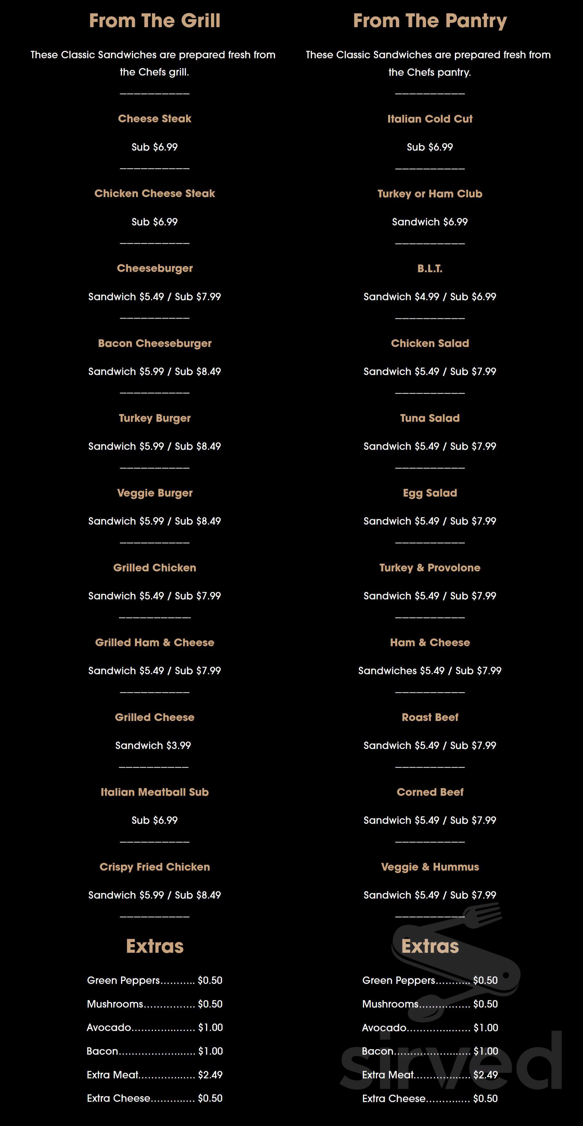 The Fresh Deli menu in Hyattsville, Maryland, USA