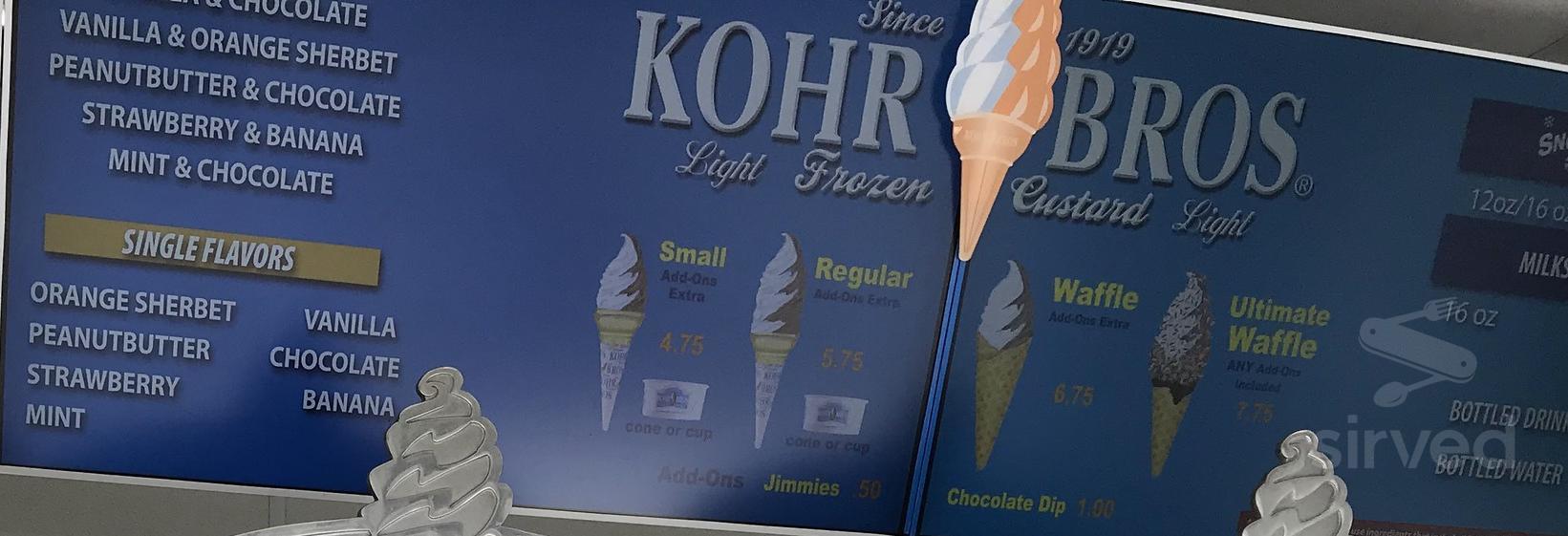 Kohr Bros menu in Fenwick Island, Delaware, USA