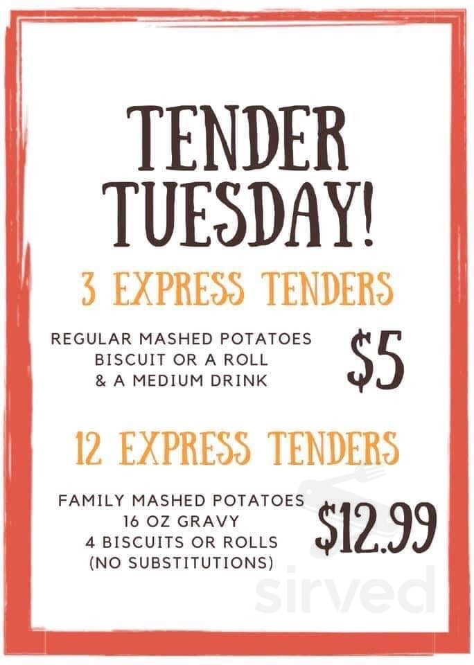 Chicken Express menu in Magnolia, Arkansas, USA