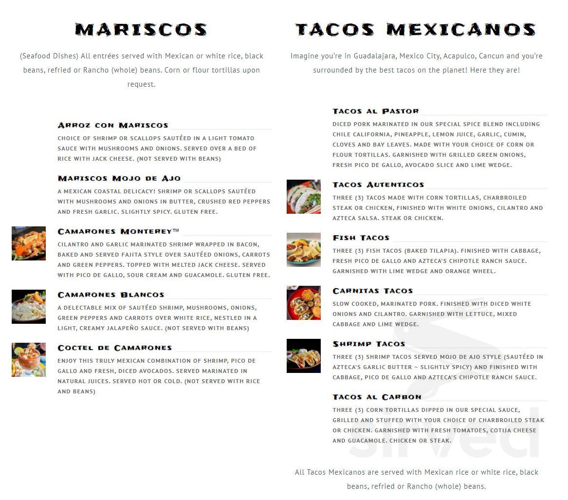 Azteca Mexican Restaurant menus in Burien, Washington, United States