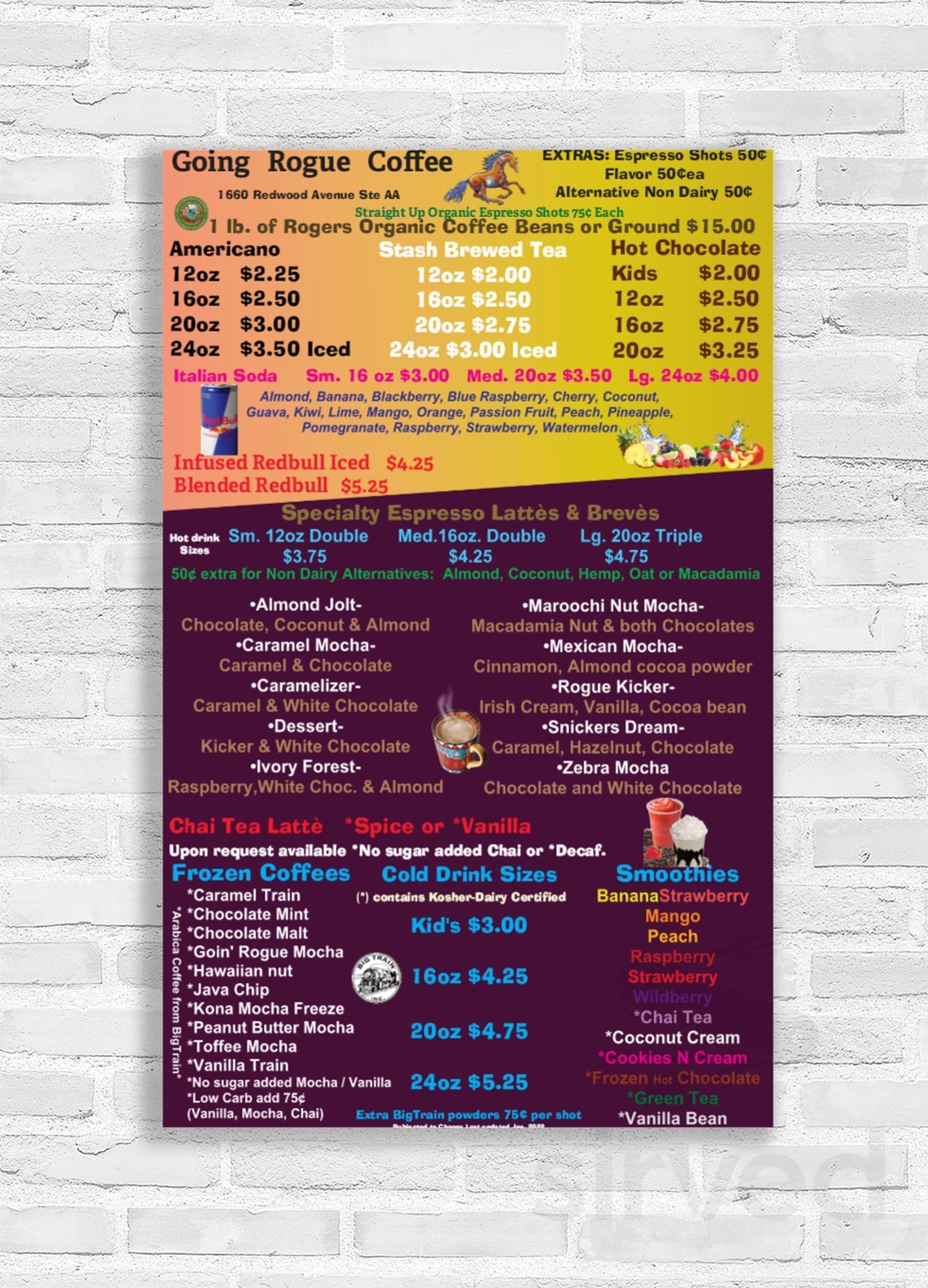 Going Rogue Coffee LLC menu in Grants Pass, Oregon, USA