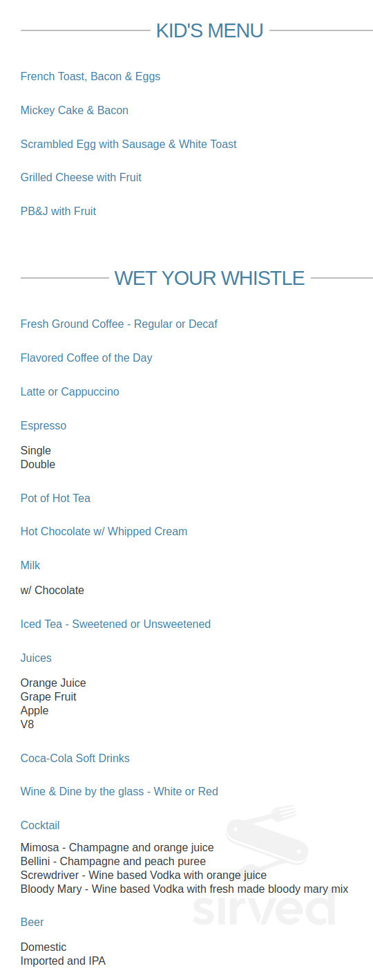 Original Word of Mouth Venice menu in Venice, Florida, USA