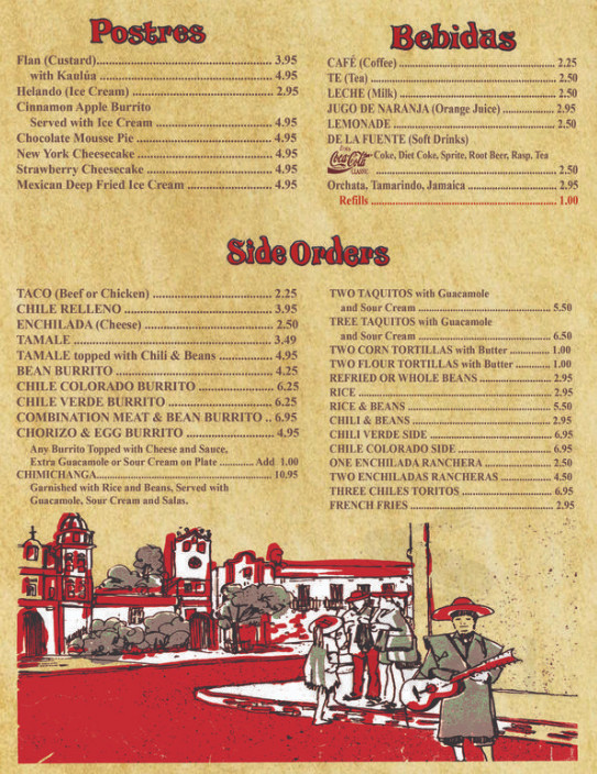 Mariposa Grill & Cantina menu in Covina, California, USA