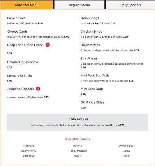 THE POND BAR AND GRILL & LIQUOR menu in Blackduck, Minnesota, USA