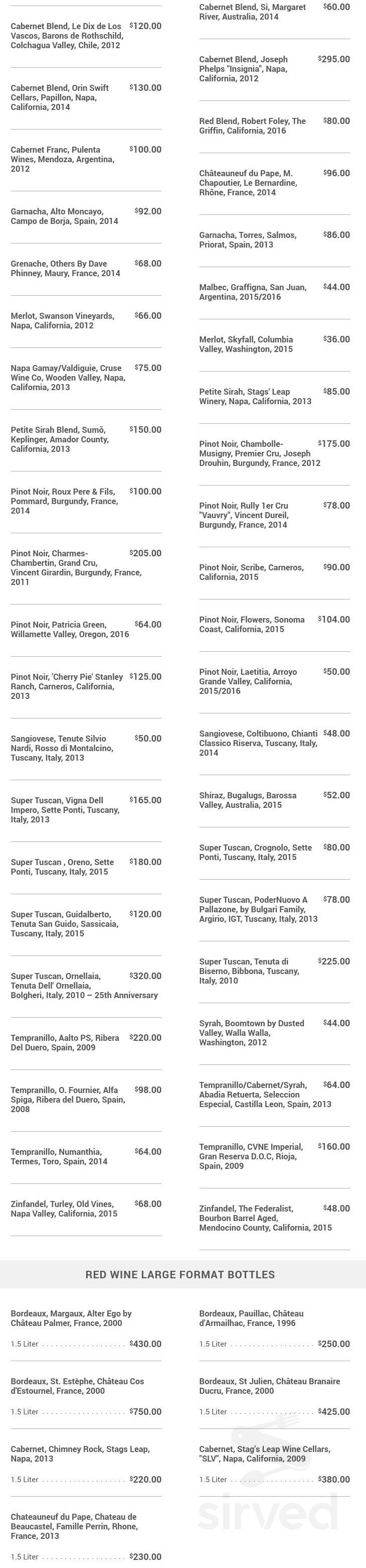 Blue Morel Restaurant and Wine Bar menu in Morristown, New Jersey, USA