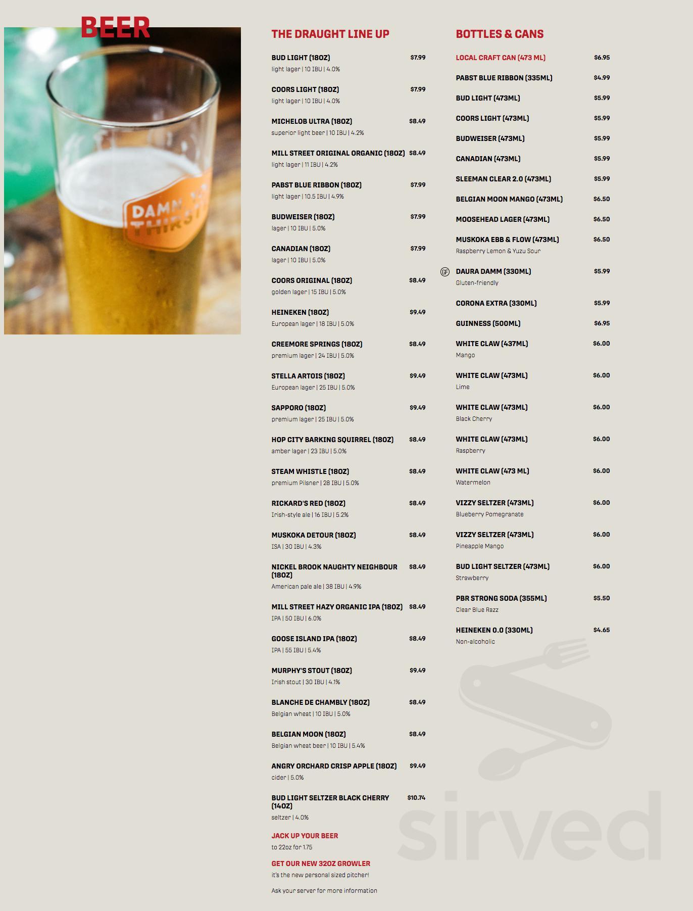 Jack astor's greenfield park menu