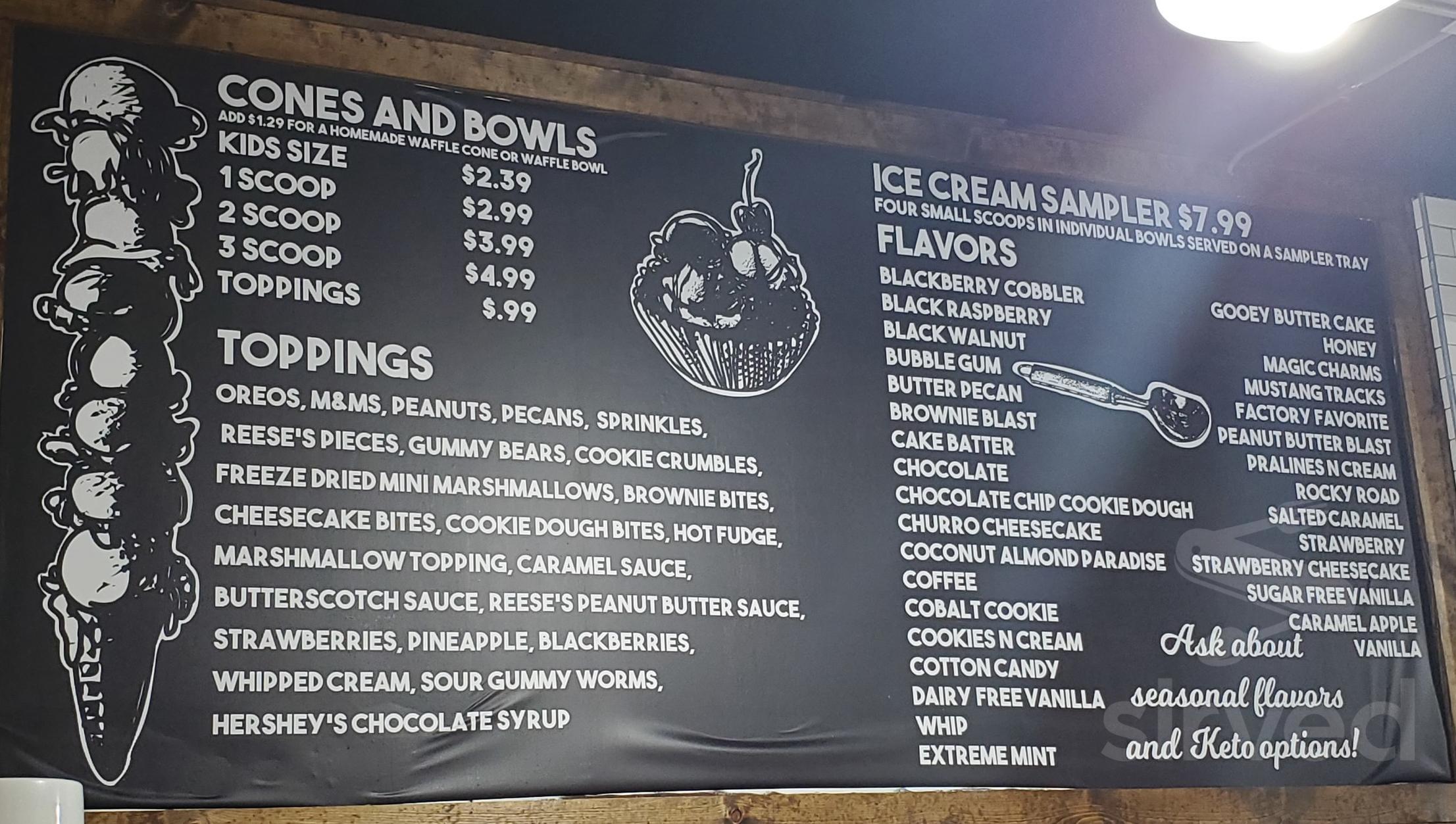 Ice Cream Factory (Jefferson City) menu in Jefferson City, Missouri, USA